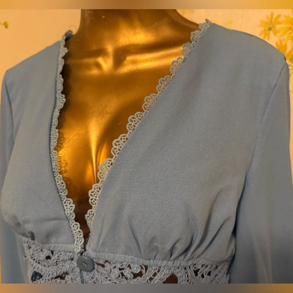 Nwt  two piece wide leg pants and long sleeve matching top size M - Picture 3 of 16